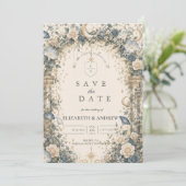 Etherele Himmelse Tuin Bruiloft Save The Date (Staand voorkant)