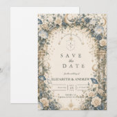 Etherele Himmelse Tuin Bruiloft Save The Date (Voorkant / Achterkant)