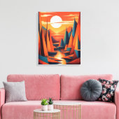 Etherele Horizon Canvas Afdruk (Insitu (Woonkamer))