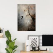Etherele Kolibrie Schildering Vintage Vogel Muur Poster (Thuiskantoor)