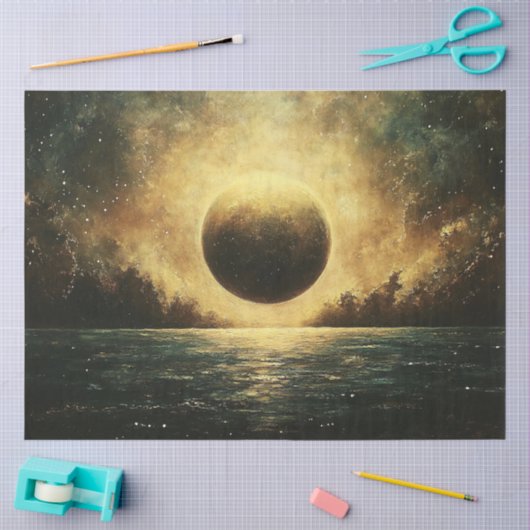 Etherele Kosmische Eclipse Decoupage Tissuepapier (Craft)