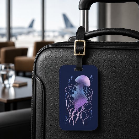 Etherele kwal paarsblauw bagagelabel