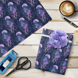 Etherele kwal paarsblauw cadeaupapier