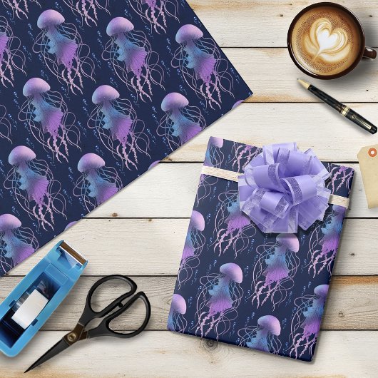 Etherele kwal paarsblauw cadeaupapier
