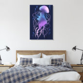 Etherele kwal paarsblauw canvas afdruk (Insitu (Slaapkamer))
