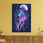Etherele kwal paarsblauw canvas afdruk (Insitu (Woonkamer))