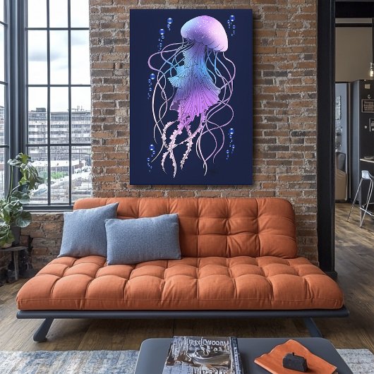 Etherele kwal paarsblauw canvas afdruk