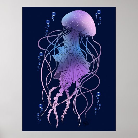 Etherele kwal paarsblauw poster (Voorkant)