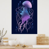 Etherele kwal paarsblauw poster (Keuken)