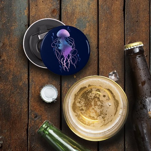 Etherele kwal violetblauw button flesopener