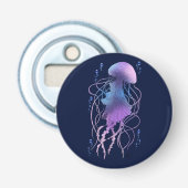 Etherele kwal violetblauw button flesopener (Voorkant)