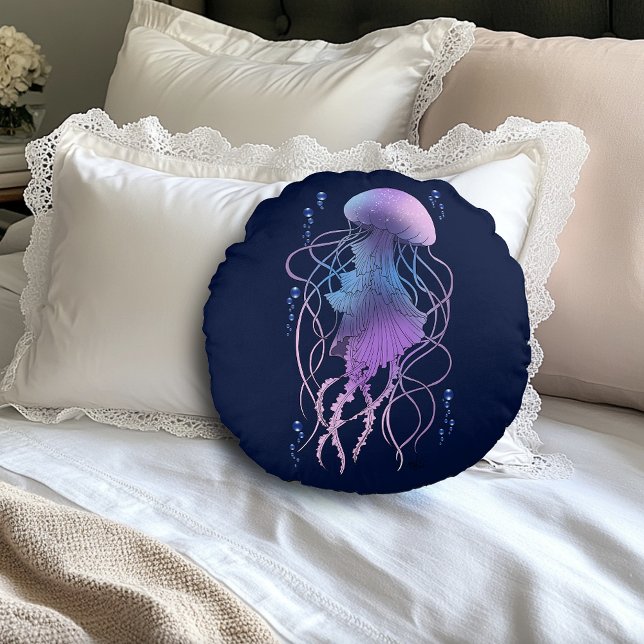 Etherele kwal violetblauw rond kussen (Creator heeft geüpload)