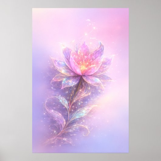 Etherele Lotus Licht Poster (Voorkant)