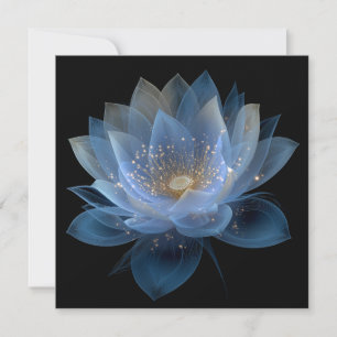 Etherele Lotusbloem - Blauwe Zwarte Bloem Kaart