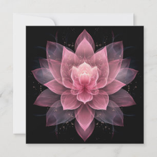 Etherele Lotusbloem - Licht Roze Zwarte Bloemen Kaart
