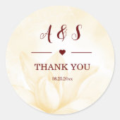 Etherele Magnolia Bloem, Dank je Ronde Sticker (Voorkant)