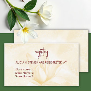 Etherele Magnolia Bloem, Register Informatiekaartje