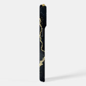 Etherele Mist Ombre Navy Blauwe Waterverf Monogram iPhone Hoesje (Rechterkant)