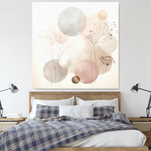 Etherele Natuur: Wabi Sabi Kunst Canvas Afdruk (Insitu (Slaapkamer))