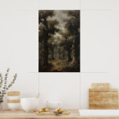 Etherele Oude Bos Bosgrond Kunstprint, Somber Poster (Keuken)