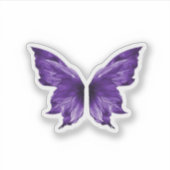 Etherele Paarse Vlinder Esthetische Uitknip Sticker (Voorkant)