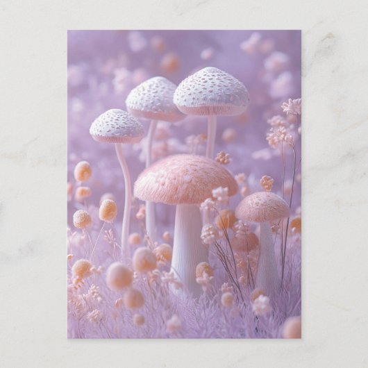 Etherele Pluche Paddenstoelentuin, Zachte Pastel F Briefkaart (Voorkant)