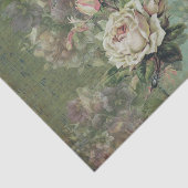 Etherele roomrozen, paarse viooltjes en insecten tissuepapier (Detail)