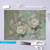 Etherele roomrozen, paarse viooltjes en insecten tissuepapier (Craft)