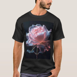 Etherele Roos Glanzende Bloembladen met Fonkelend T-shirt