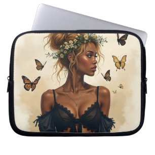 Etherele schoonheid in bloei laptop sleeve