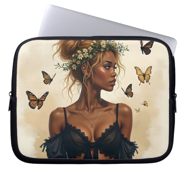 Etherele schoonheid in bloei laptop sleeve (Voorkant)