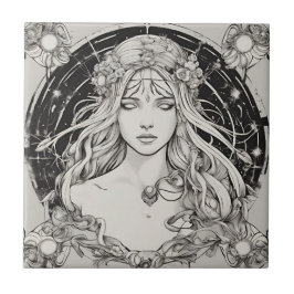Etherele Schoonheid Keramische Tegel Tegeltje