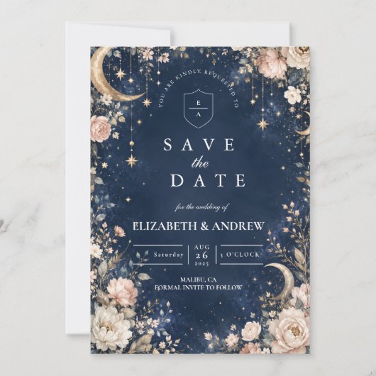 Etherele Sterrennachten Hemels Huwelijk Save The Date (Voorkant)