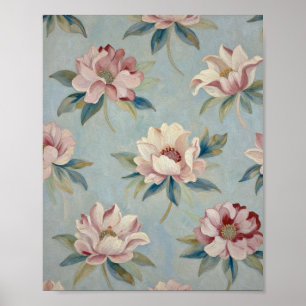 Etherele Tuin Nocturne: Een Vintage Botanische Stu Poster