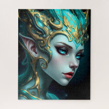 Etherele Tweekleurige Elfengodin met Gouden Tiara