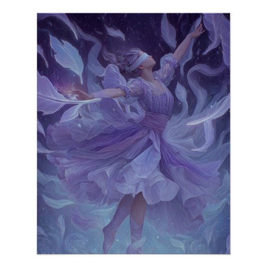 Etherele Violette Danser in Droombeweging Perfect Poster (Voorkant)