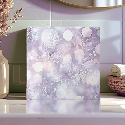 Etherele Vlinder Gloed Lavendel ID1184a Tegeltje
