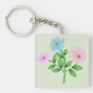 Etherele waterverf boeket wilde bloemen - Pastel F Sleutelhanger