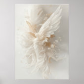 Etherele Witte Bloemige Sculpturale Kunstposter | Poster (Voorkant)