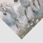 Etherele Witte Paarden Kunst Decoupage Tissuepapier (Detail)