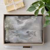 Etherele Witte Paarden Kunst Decoupage Tissuepapier (Geschenk)