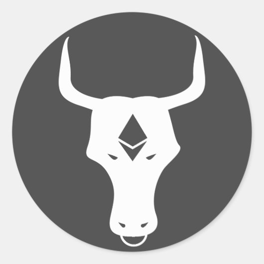 Ethereum Bull Ronde Sticker (Voorkant)