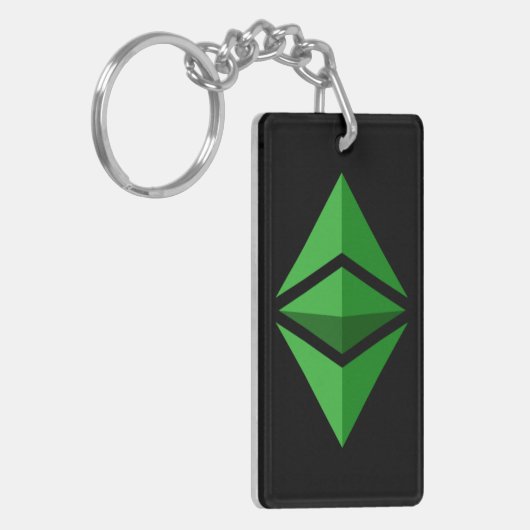 Ethereum Classic Logo Symbool Crypto Coin Sleutelh Sleutelhanger (Voorkant Links)