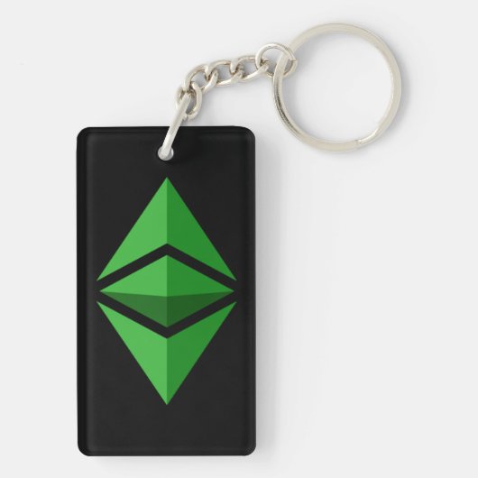 Ethereum Classic Logo Symbool Crypto Coin Sleutelh Sleutelhanger (achterkant)