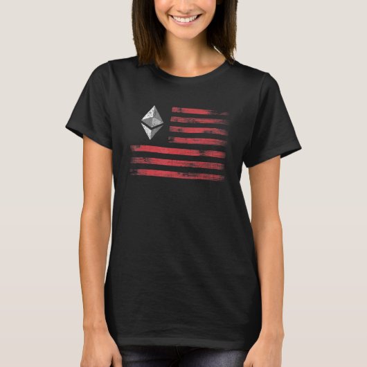 Ethereum Crypto Eth Cryptocurrency Vlag Mannen En T-shirt (Voorkant)