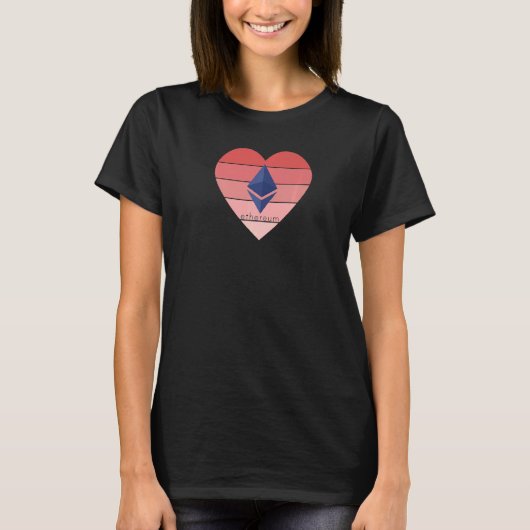 Ethereum Crypto Pink Heart Love Eth Cryptocurrency T-shirt (Voorkant)