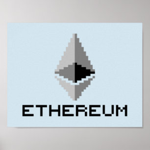 Ethereum ETH 8-Bit Logo Poster