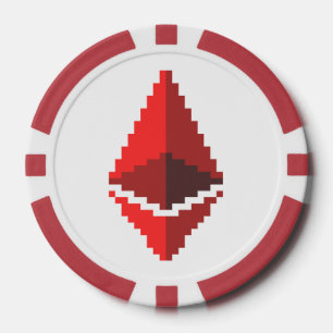 Ethereum ETH 8-Bit Rode Logo Poker Chips