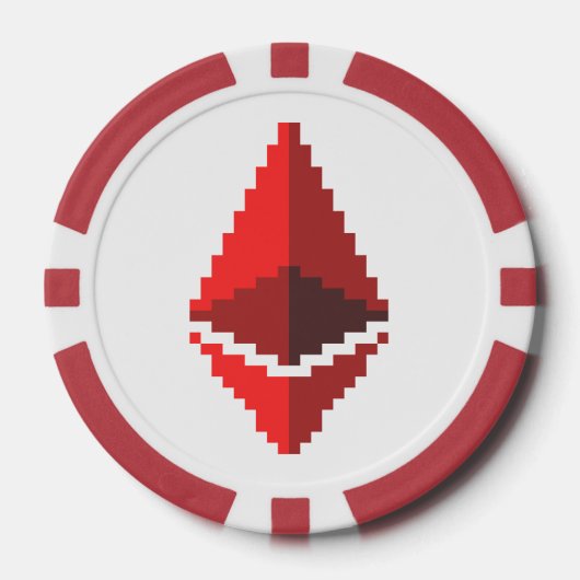 Ethereum ETH 8-Bit Rode Logo | Poker Chips (Voorkant)