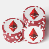 Ethereum ETH 8-Bit Rode Logo | Poker Chips (Opstapeling)
